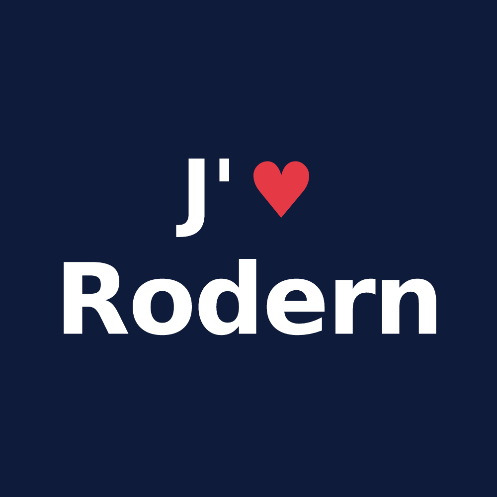 T-shirt personnalisé Rodern — design J'aime Rodern
