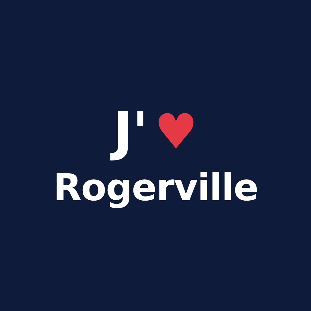 T-shirt personnalisé Rogerville — design J'aime Rogerville