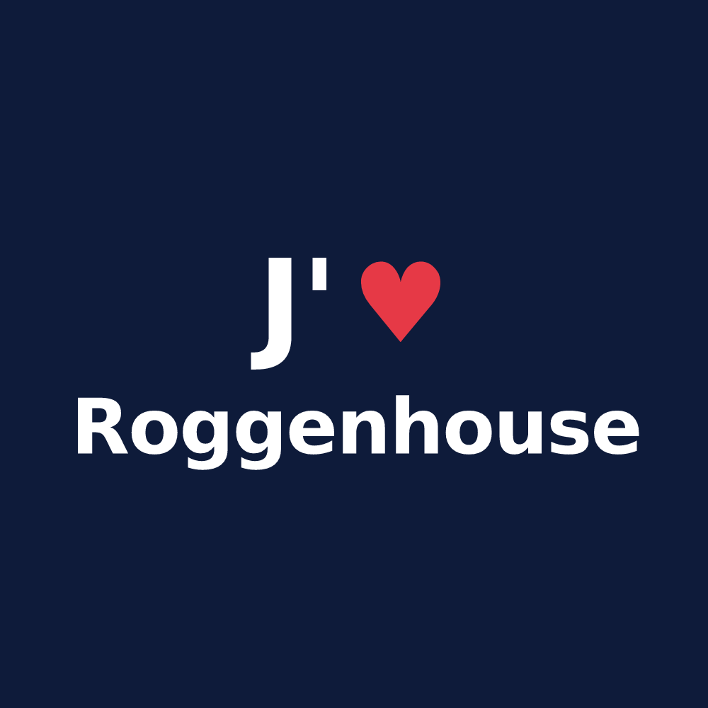 T-shirt personnalisé Roggenhouse — design J'aime Roggenhouse