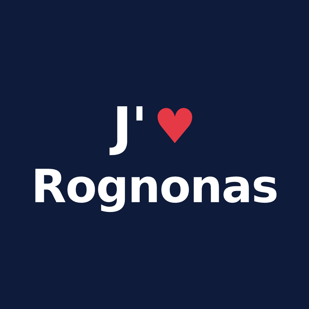 T-shirt personnalisé Rognonas — design J'aime Rognonas