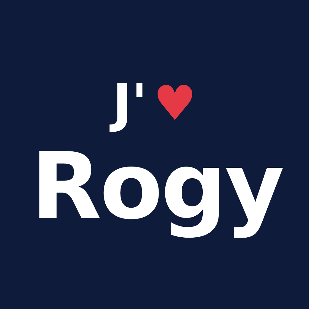 T-shirt personnalisé Rogy — design J'aime Rogy