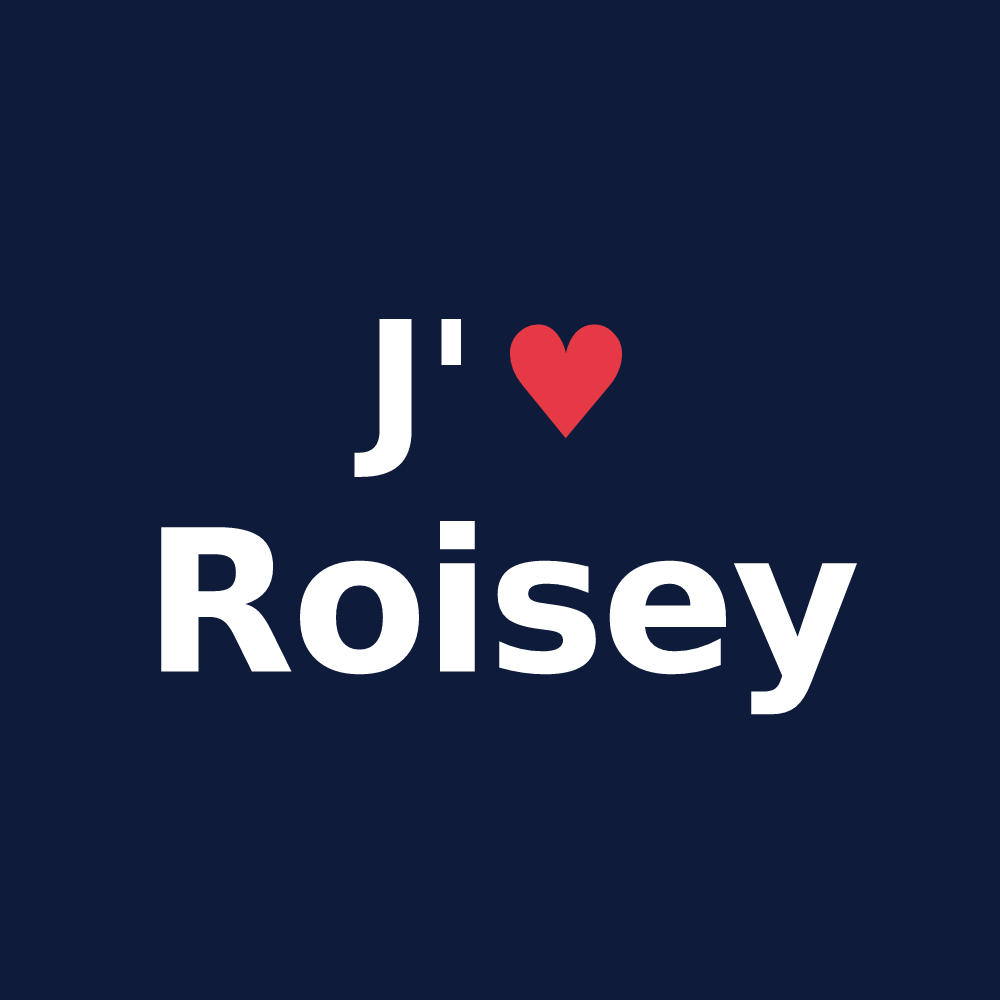 T-shirt personnalisé Roisey — design J'aime Roisey