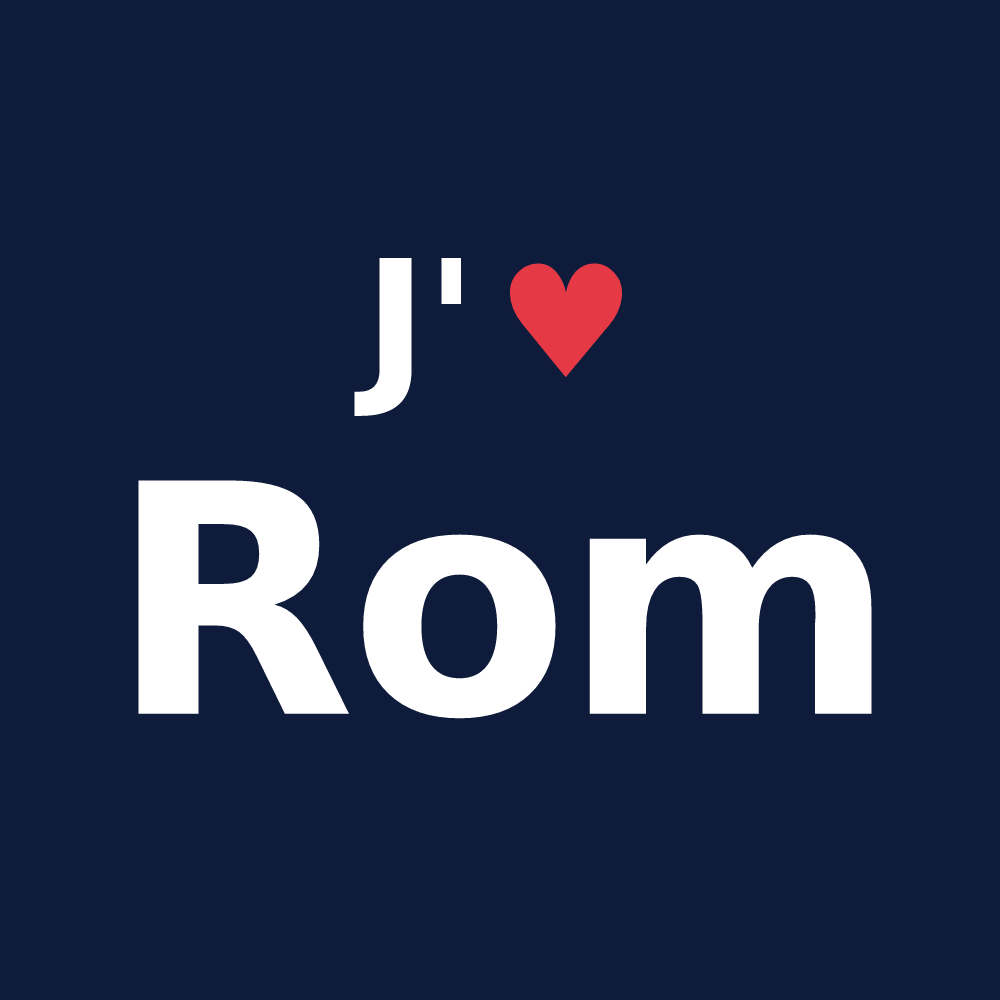 T-shirt personnalisé Rom — design J'aime Rom