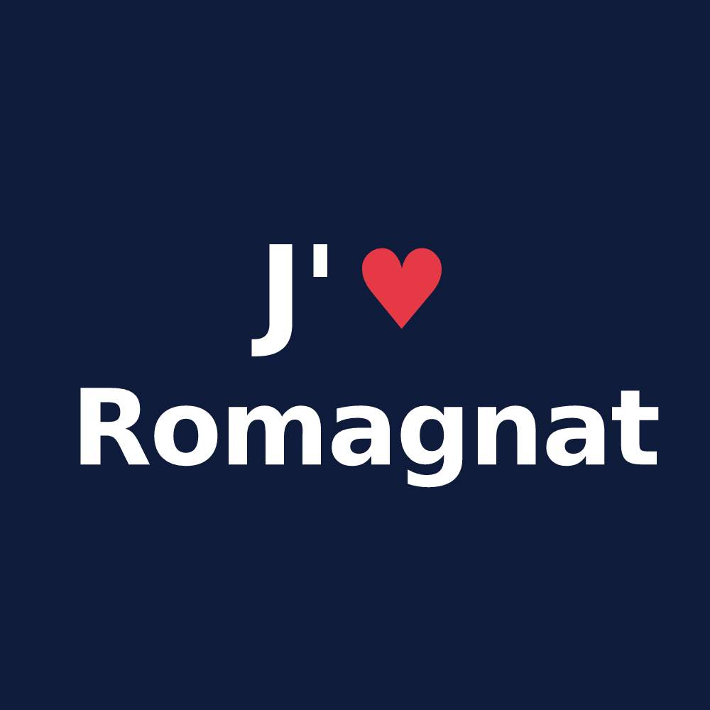 T-shirt personnalisé Romagnat — design J'aime Romagnat