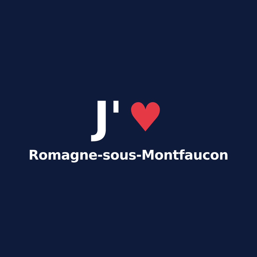 T-shirt personnalisé Romagne-sous-Montfaucon — design J'aime Romagne-sous-Montfaucon