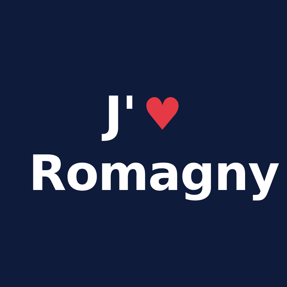 T-shirt personnalisé Romagny — design J'aime Romagny