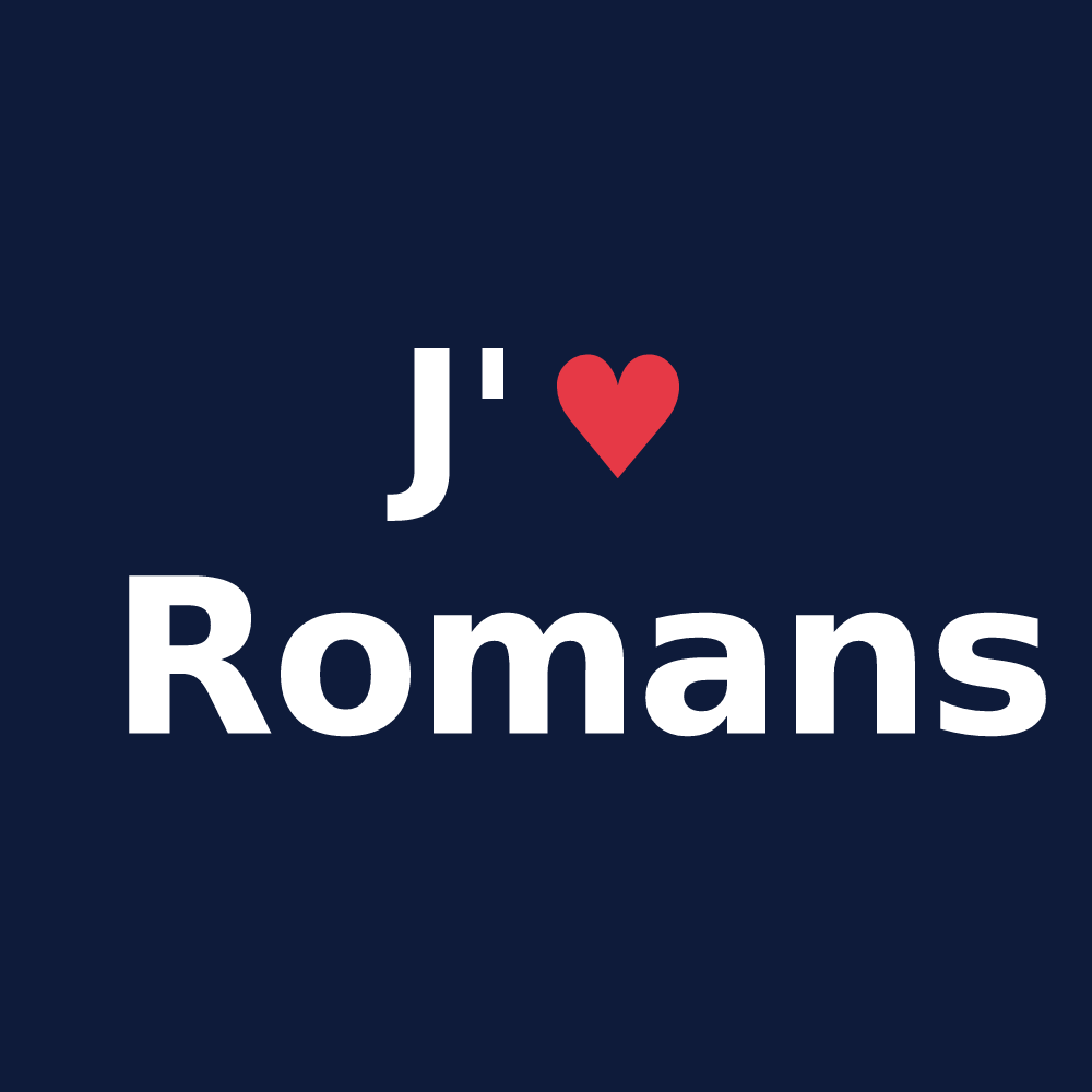 T-shirt personnalisé Romans — design J'aime Romans