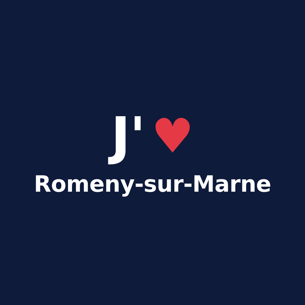 T-shirt personnalisé Romeny-sur-Marne — design J'aime Romeny-sur-Marne