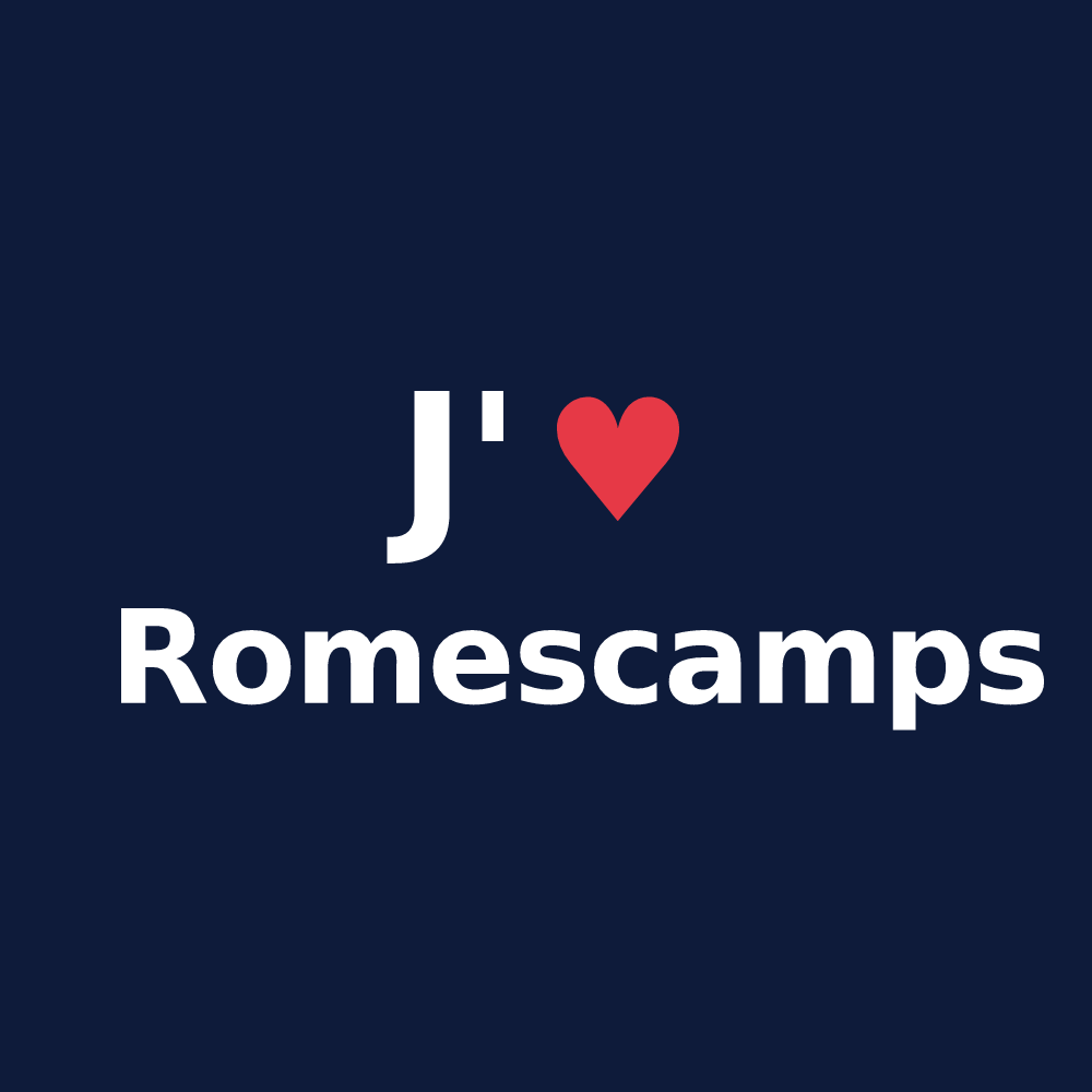 T-shirt personnalisé Romescamps — design J'aime Romescamps