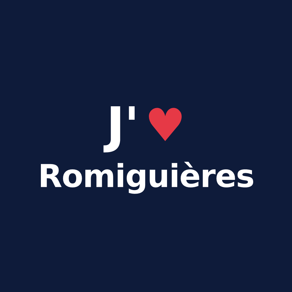 T-shirt personnalisé Romiguières — design J'aime Romiguières
