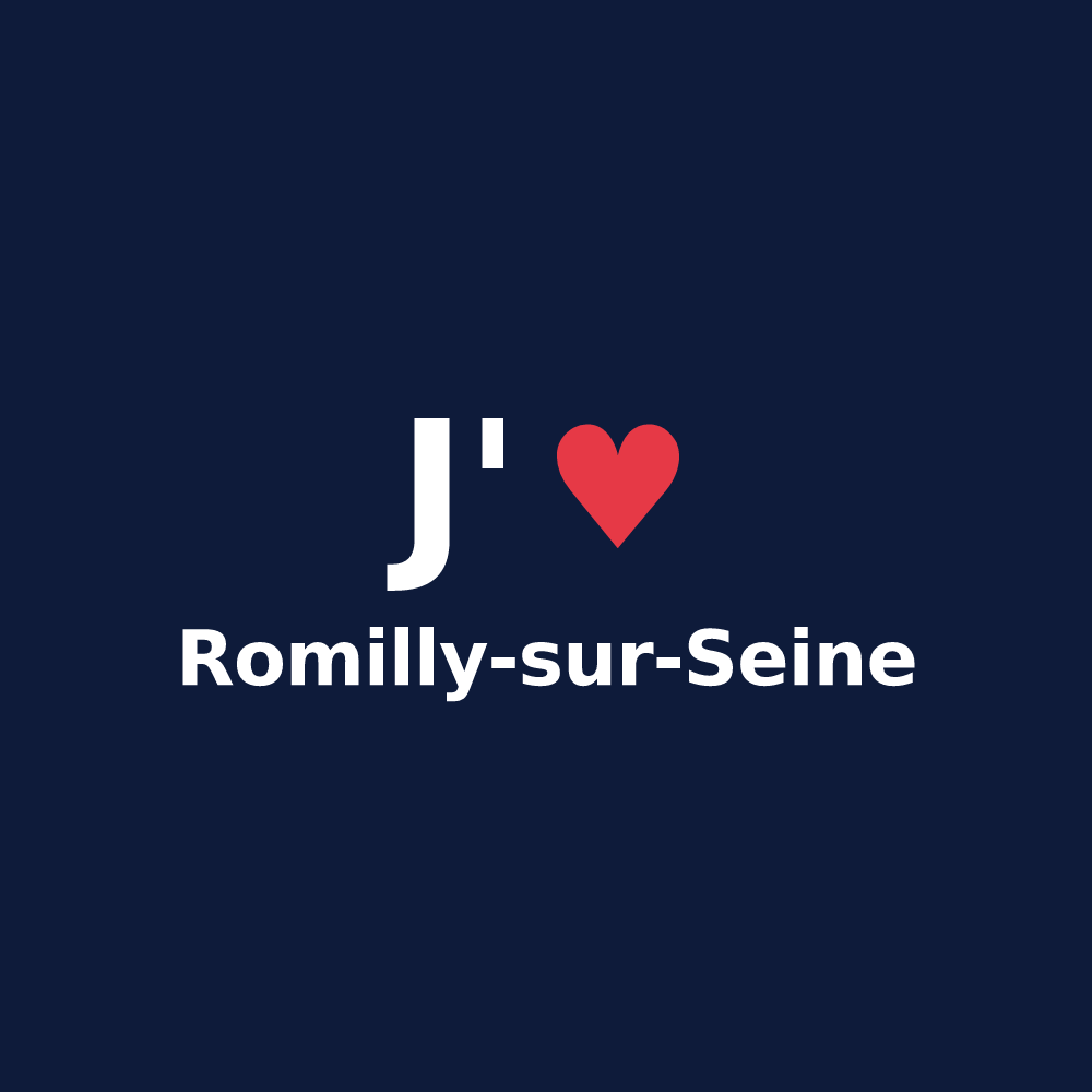T-shirt personnalisé Romilly-sur-Seine — design J'aime Romilly-sur-Seine