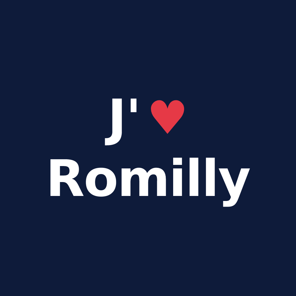 T-shirt personnalisé Romilly — design J'aime Romilly