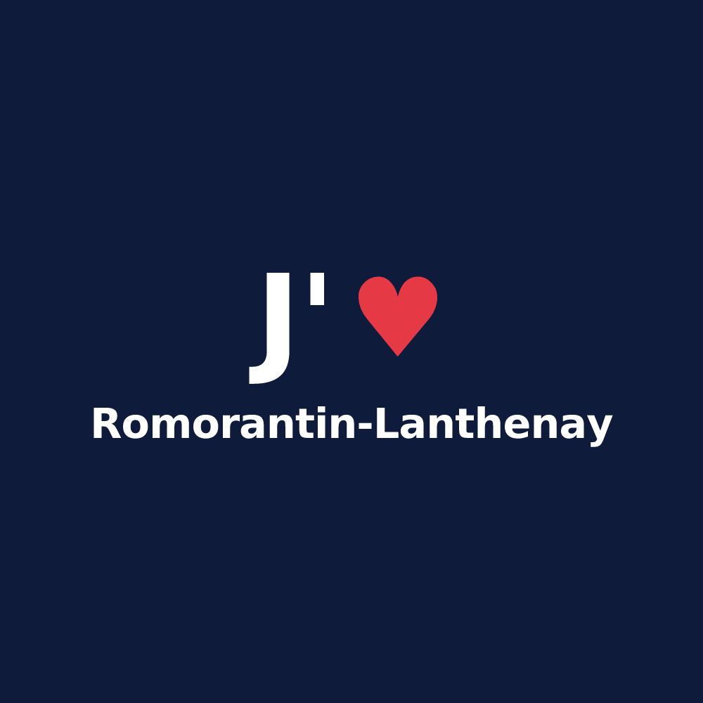 T-shirt personnalisé Romorantin-Lanthenay — design J'aime Romorantin-Lanthenay