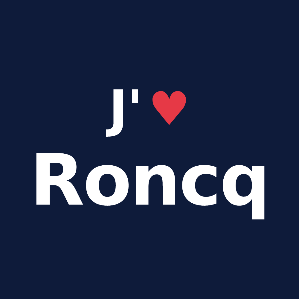 T-shirt personnalisé Roncq — design J'aime Roncq