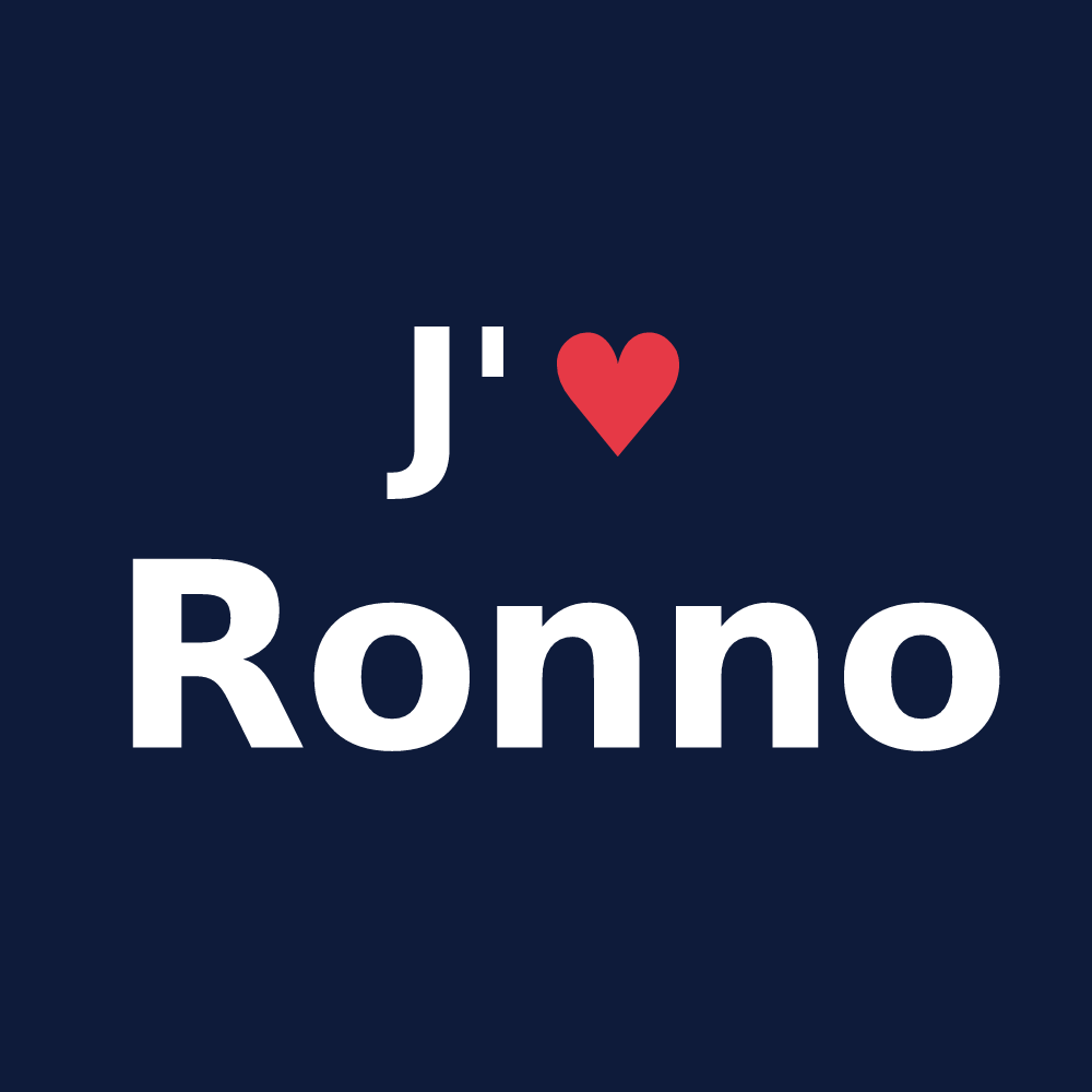 T-shirt personnalisé Ronno — design J'aime Ronno