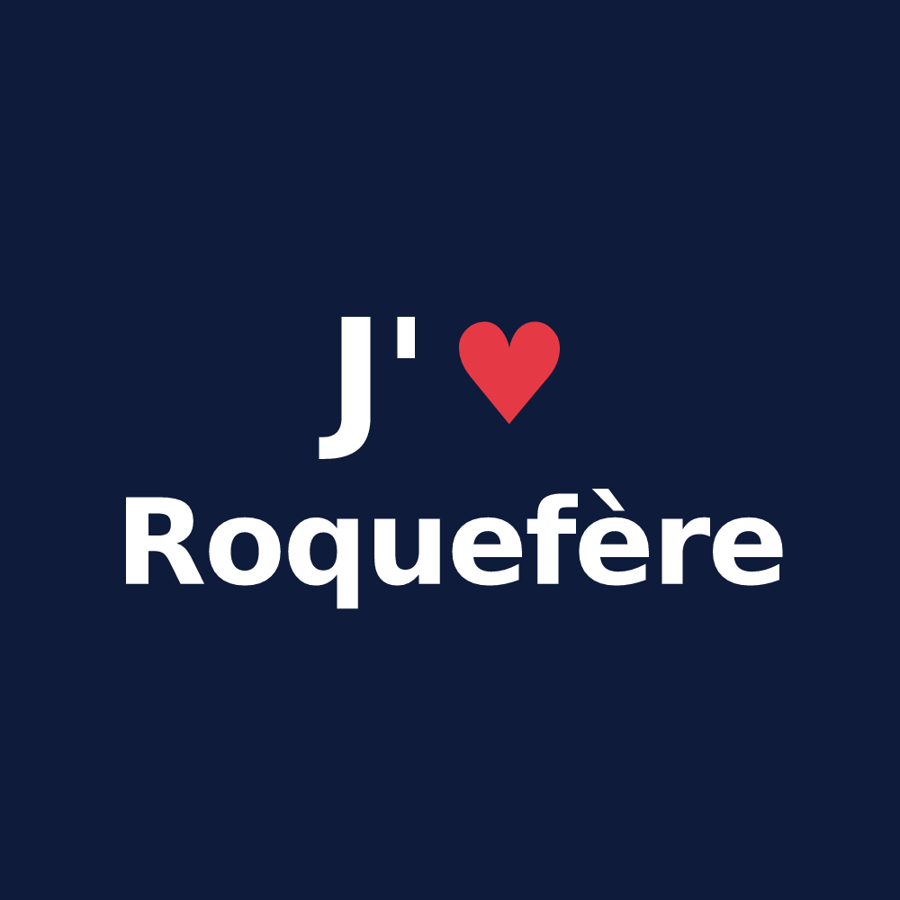 T-shirt personnalisé Roquefère — design J'aime Roquefère