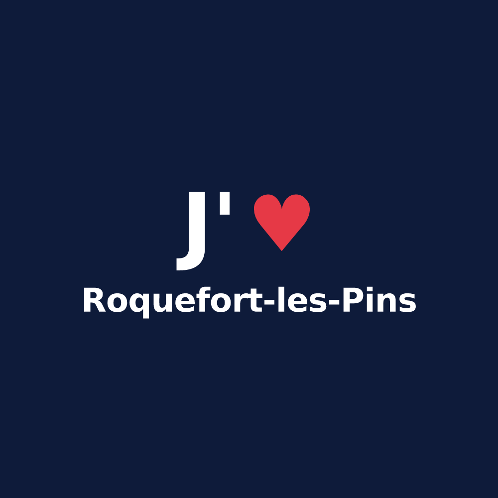 T-shirt personnalisé Roquefort-les-Pins — design J'aime Roquefort-les-Pins
