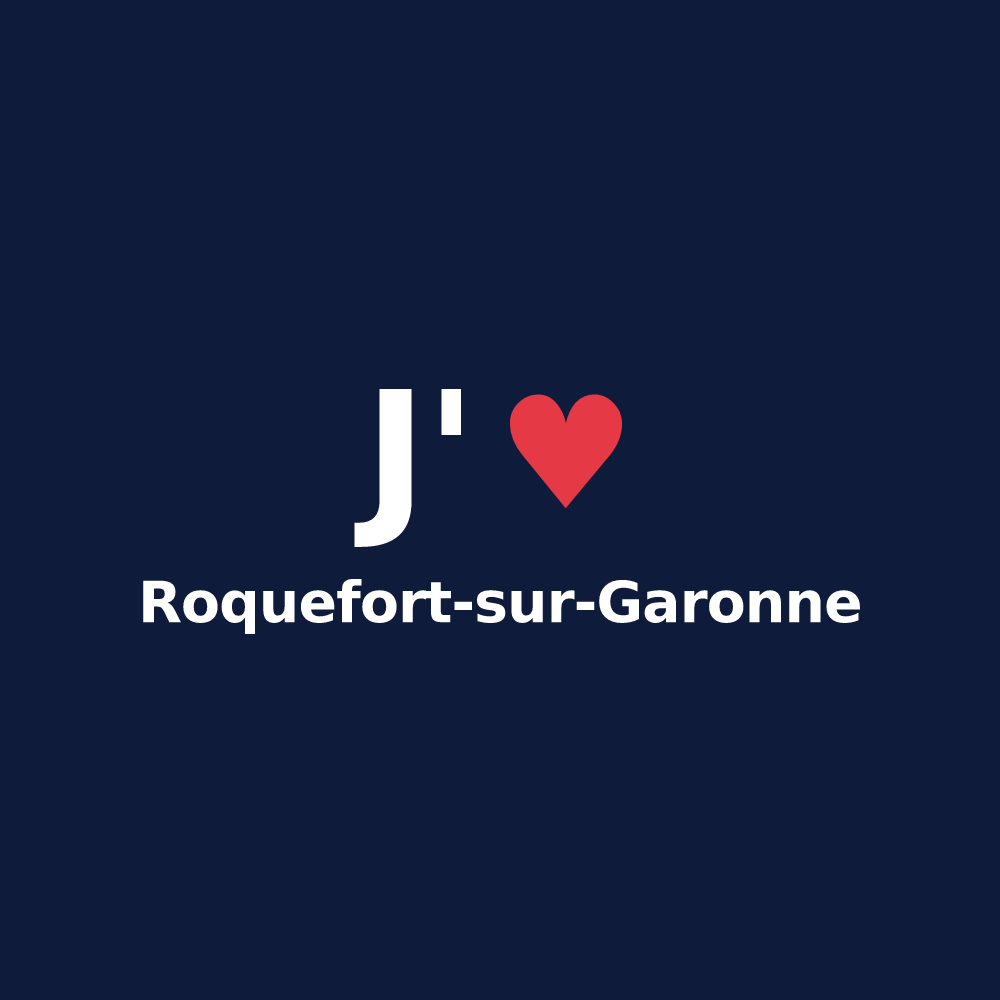 T-shirt personnalisé Roquefort-sur-Garonne — design J'aime Roquefort-sur-Garonne