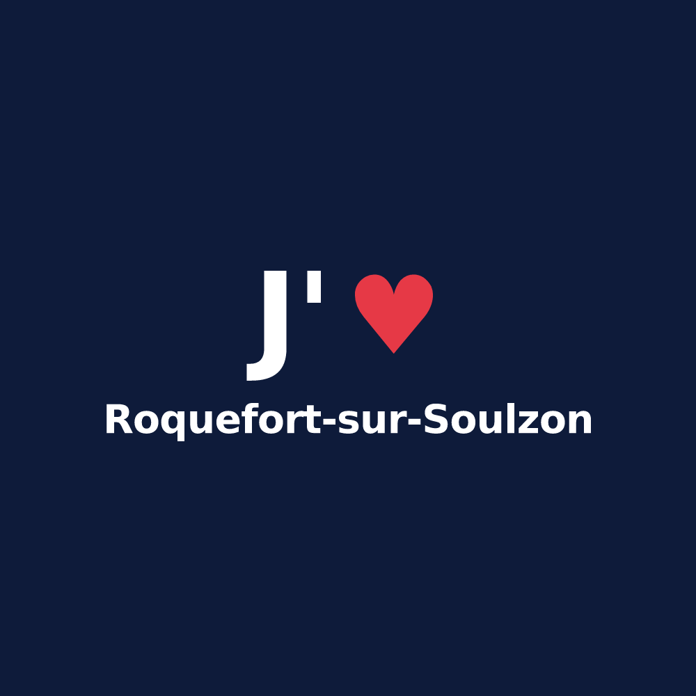 T-shirt personnalisé Roquefort-sur-Soulzon — design J'aime Roquefort-sur-Soulzon