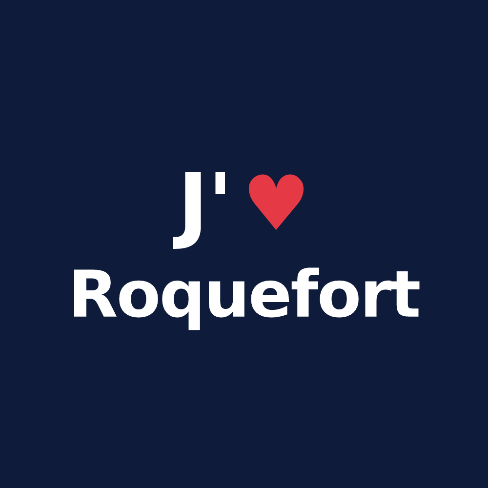 T-shirt personnalisé Roquefort — design J'aime Roquefort