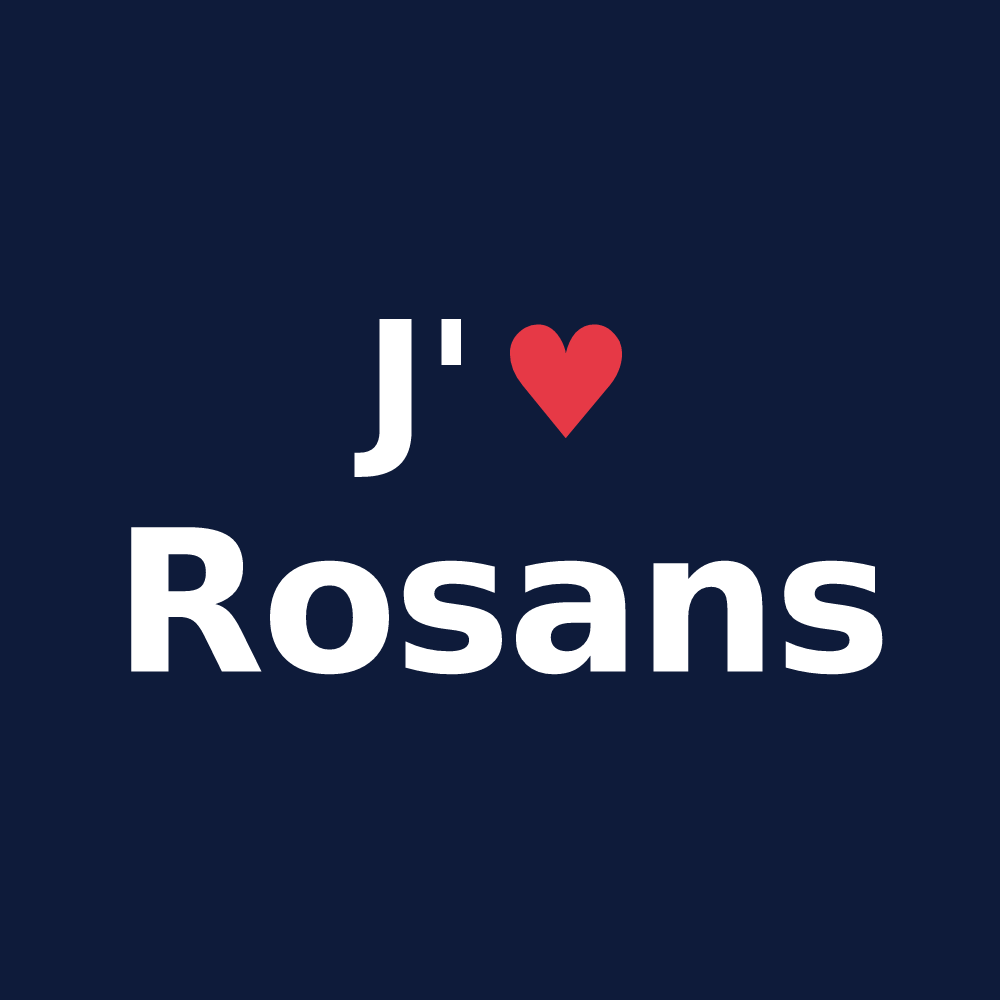 T-shirt personnalisé Rosans — design J'aime Rosans