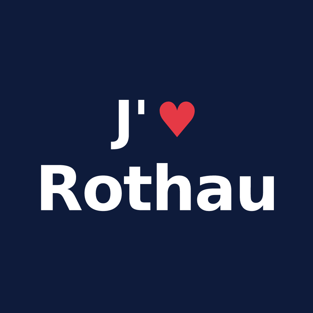 T-shirt personnalisé Rothau — design « J'aime Rothau » imprimé sur le t-shirt