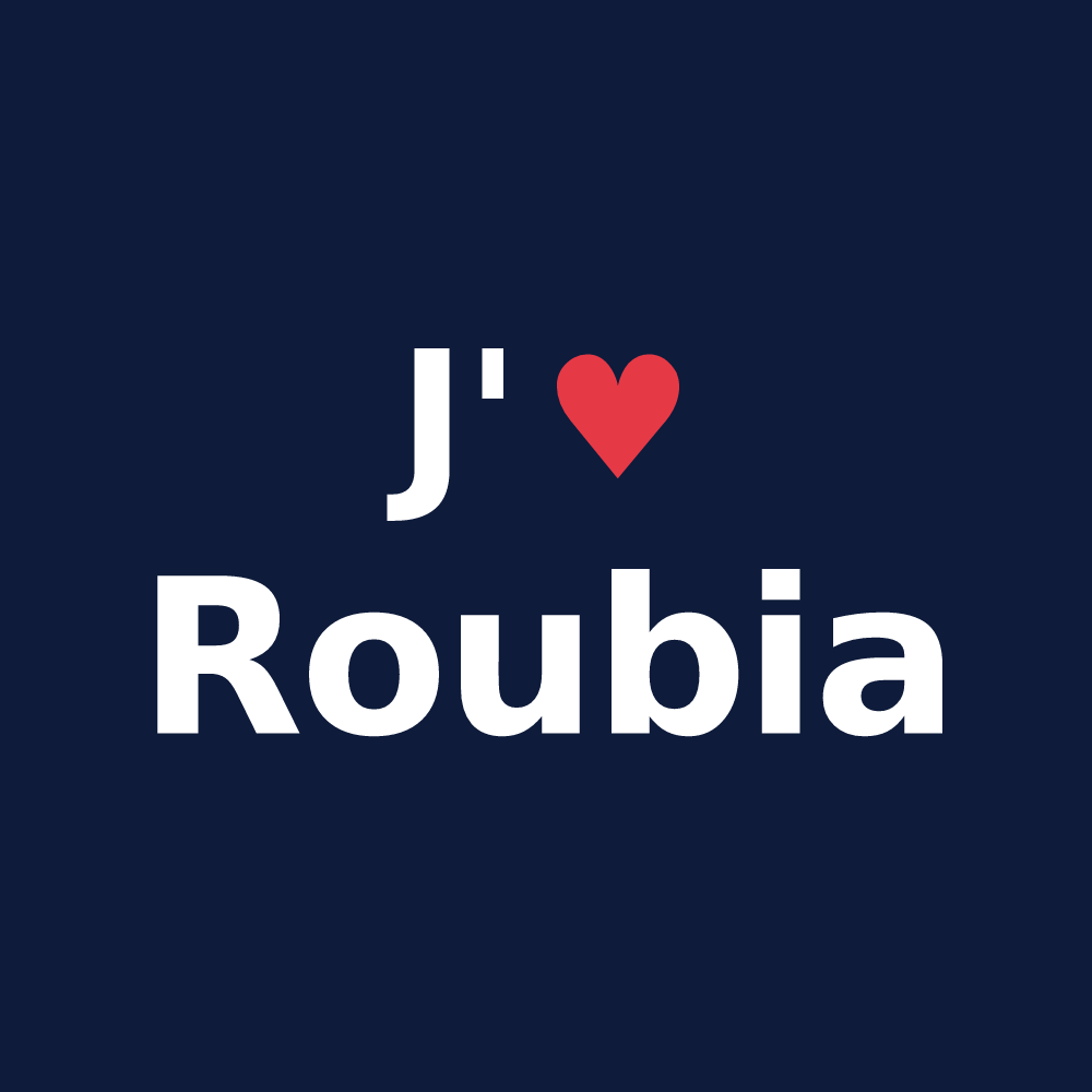 T-shirt personnalisé Roubia — design J'aime Roubia