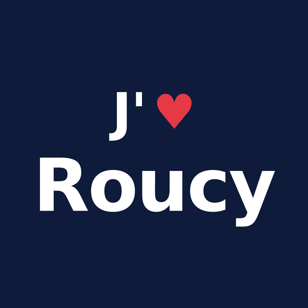 T-shirt personnalisé Roucy — design J'aime Roucy