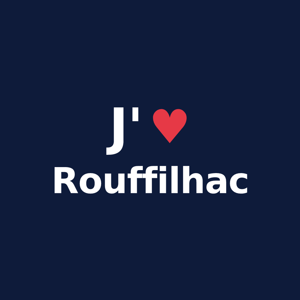 T-shirt personnalisé Rouffilhac — design J'aime Rouffilhac