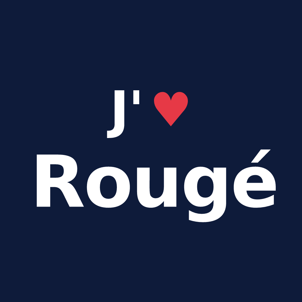 T-shirt personnalisé Rougé — design J'aime Rougé