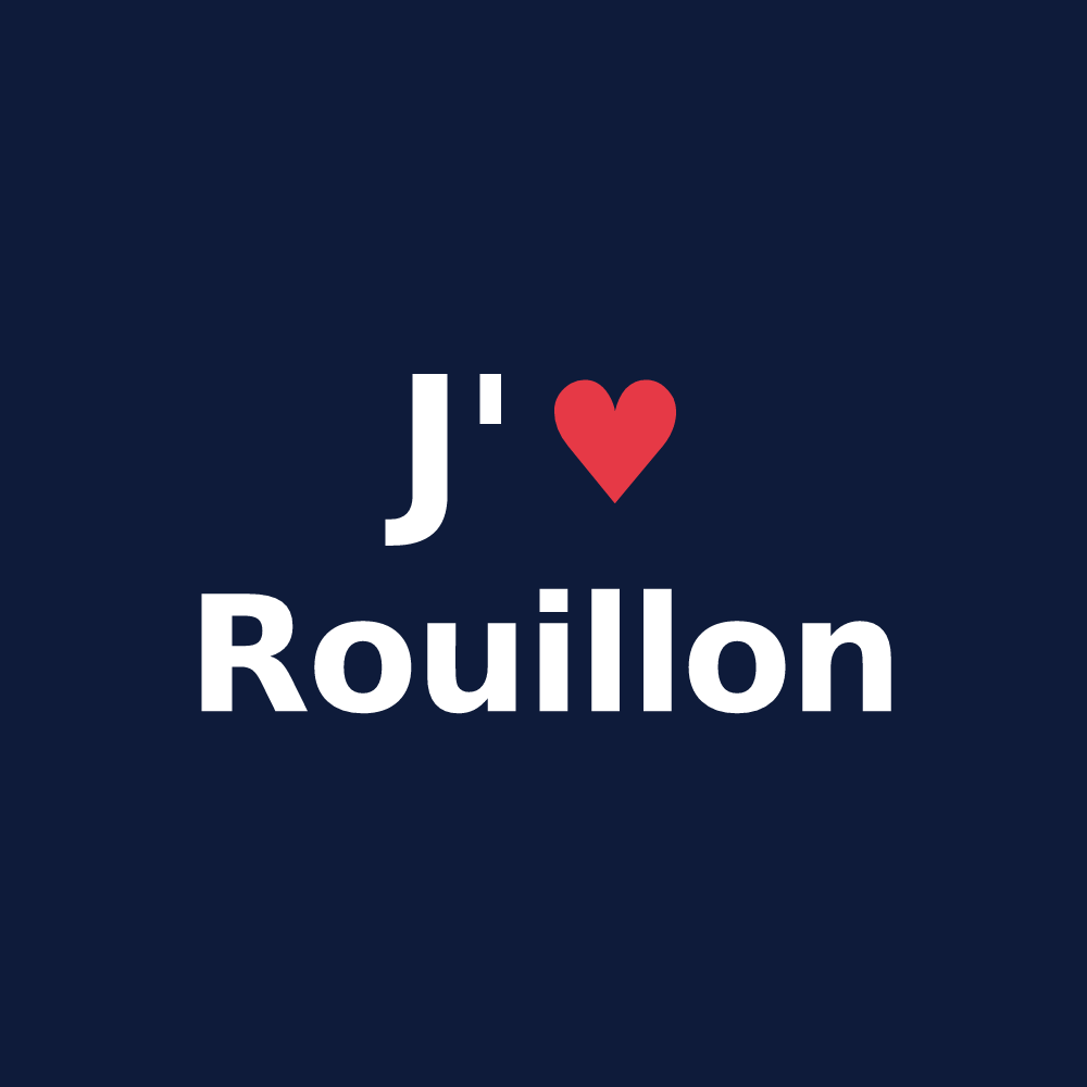 T-shirt personnalisé Rouillon — design J'aime Rouillon