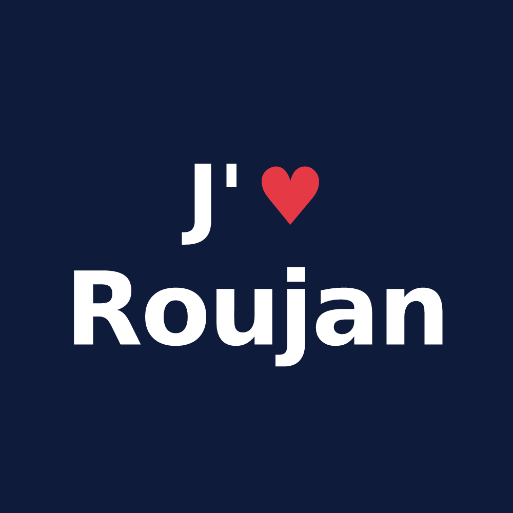 T-shirt personnalisé Roujan — design J'aime Roujan
