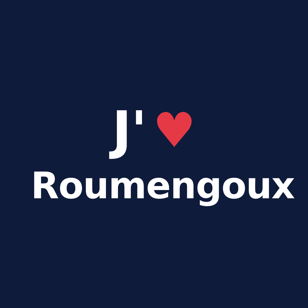 T-shirt personnalisé Roumengoux — design J'aime Roumengoux