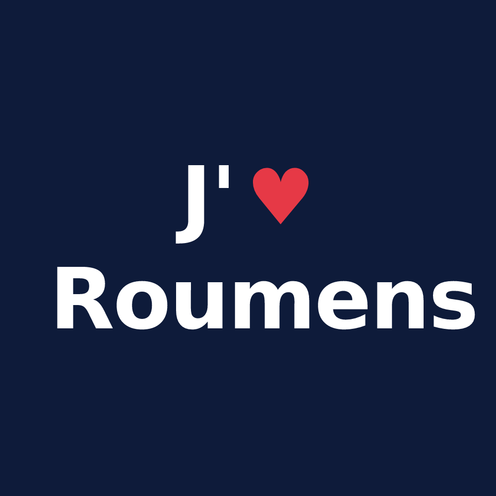 T-shirt personnalisé Roumens — design J'aime Roumens
