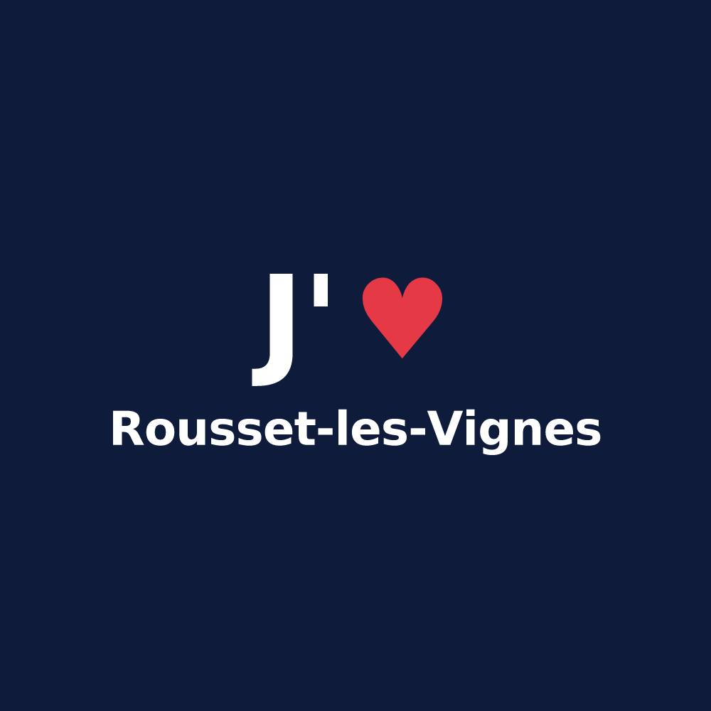 T-shirt personnalisé Rousset-les-Vignes — design J'aime Rousset-les-Vignes