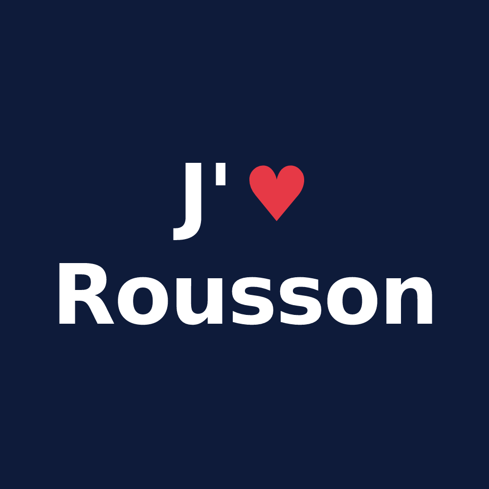 T-shirt personnalisé Rousson — design J'aime Rousson