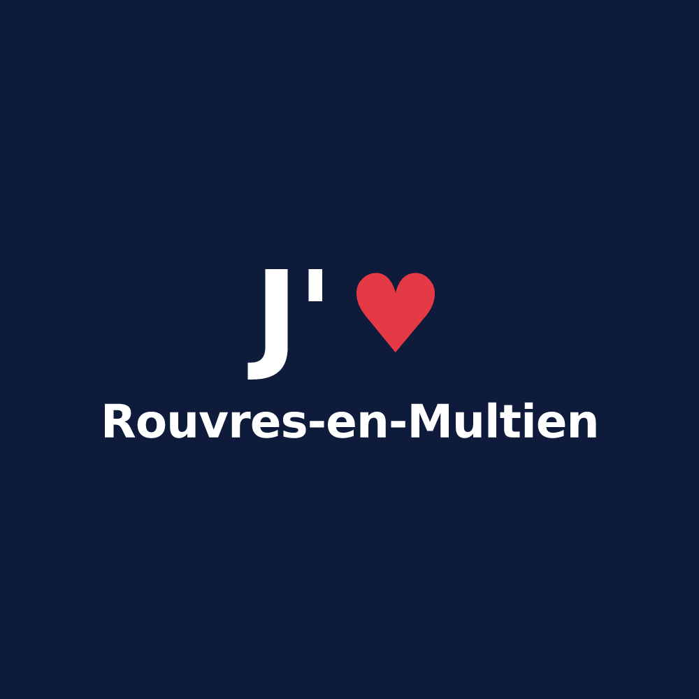 T-shirt personnalisé Rouvres-en-Multien — design J'aime Rouvres-en-Multien
