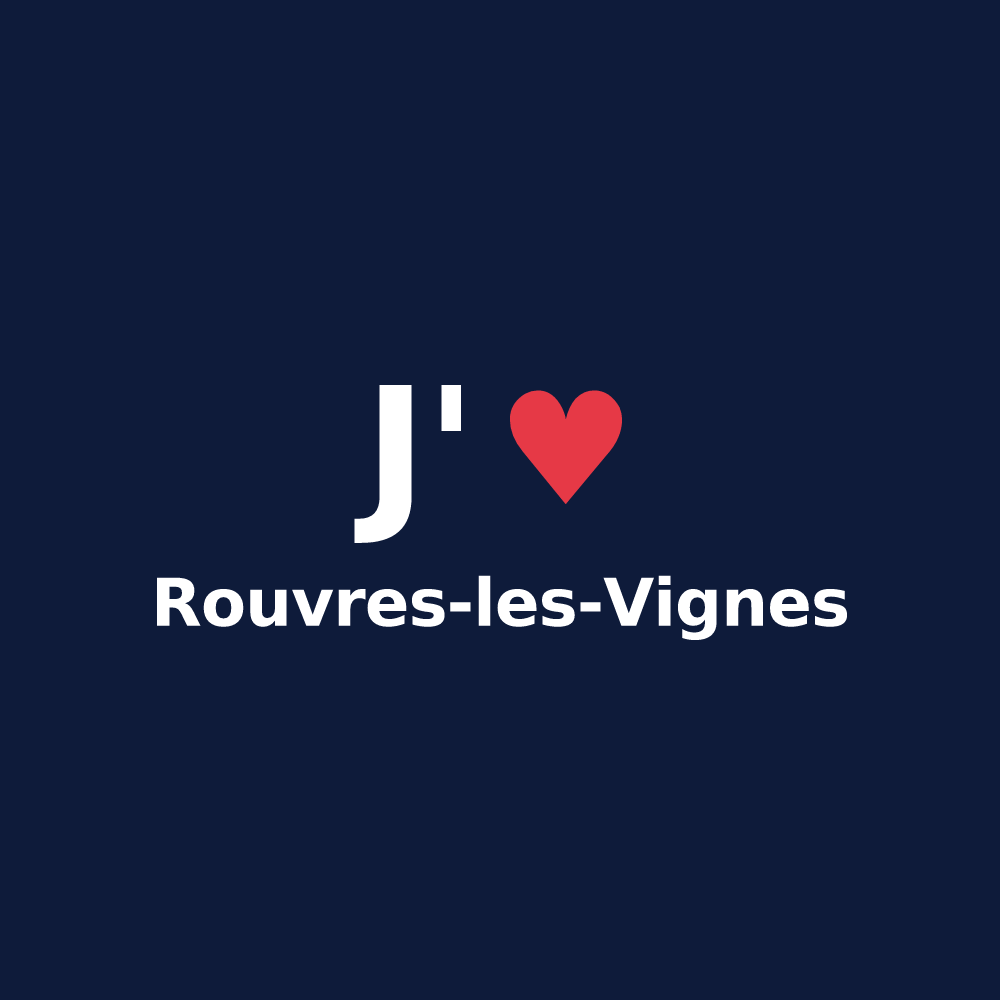 T-shirt personnalisé Rouvres-les-Vignes — design J'aime Rouvres-les-Vignes