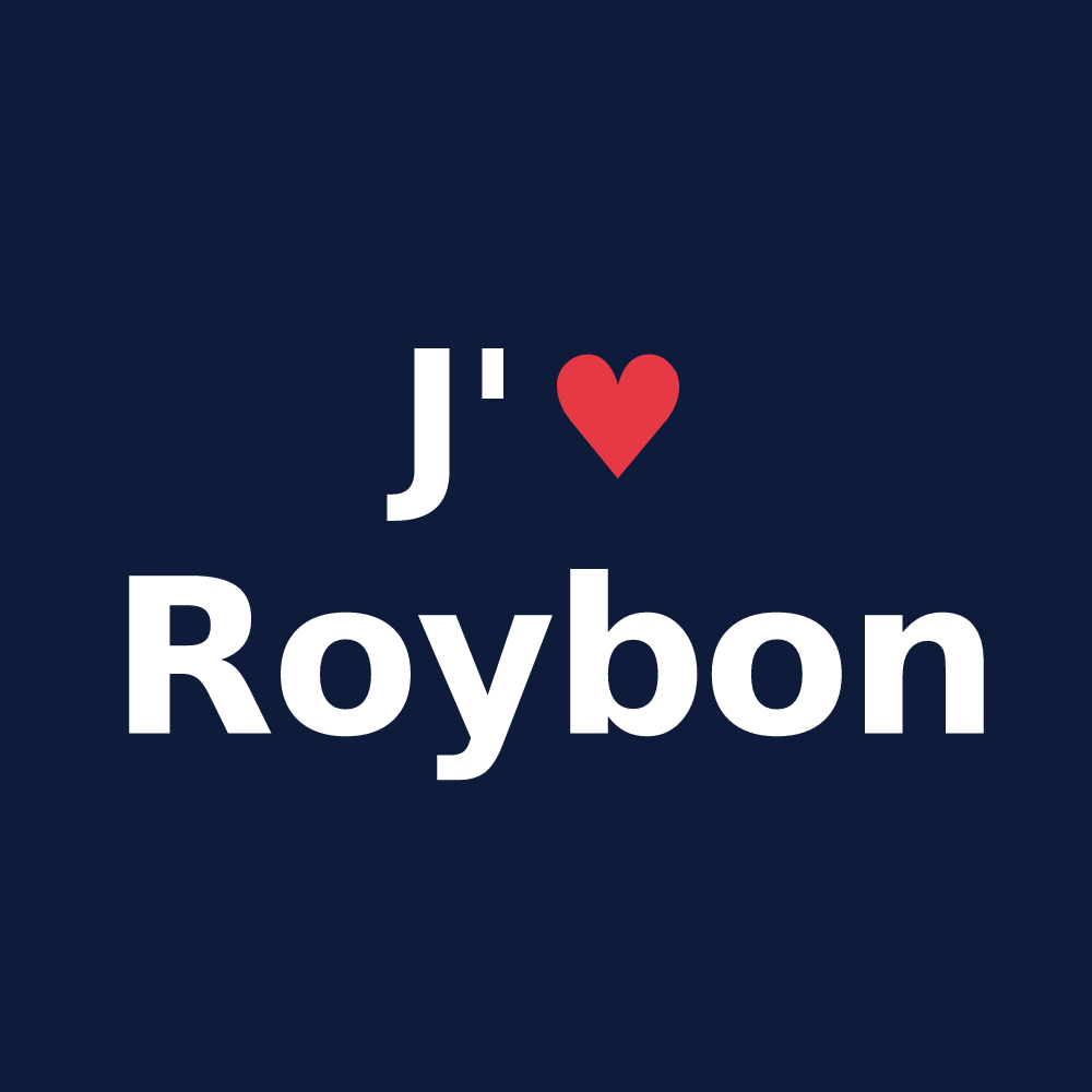 T-shirt personnalisé Roybon — design J'aime Roybon