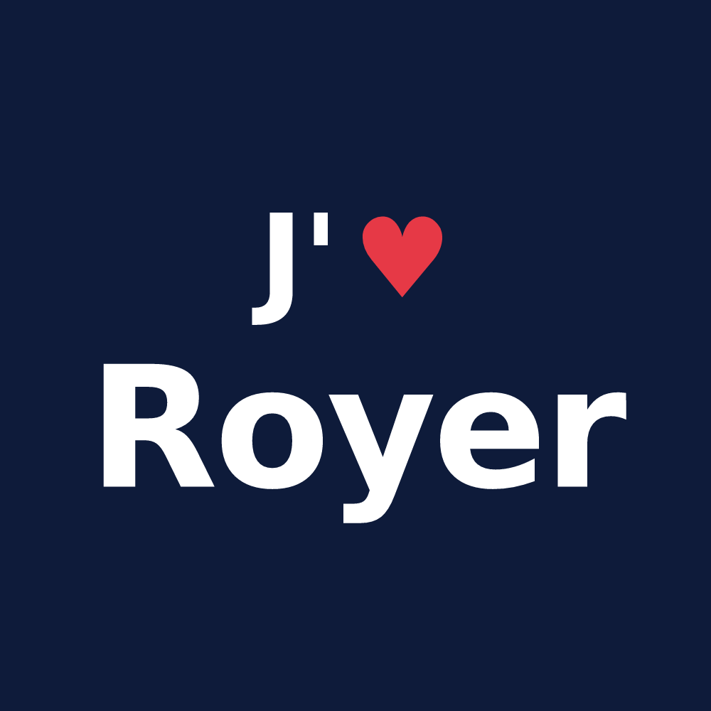 T-shirt personnalisé Royer — design J'aime Royer
