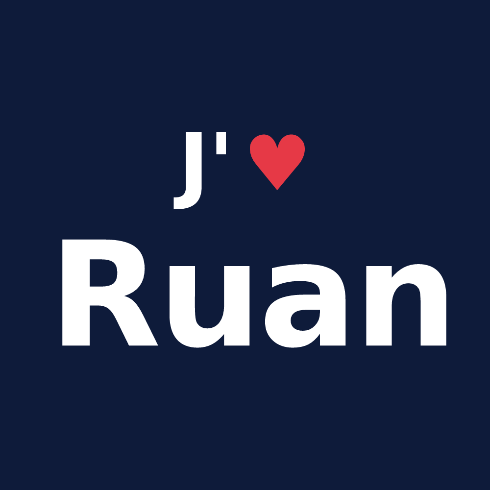 T-shirt personnalisé Ruan — design J'aime Ruan