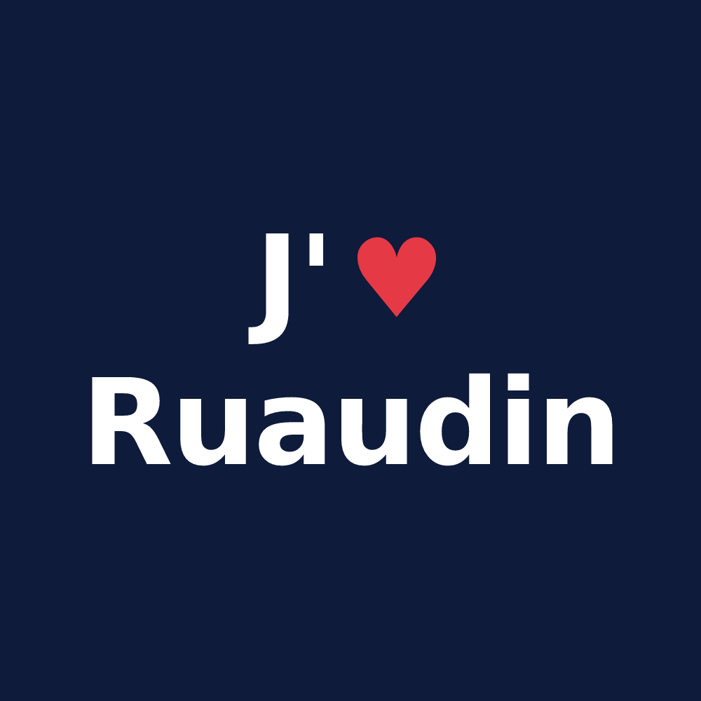 T-shirt personnalisé Ruaudin — design J'aime Ruaudin