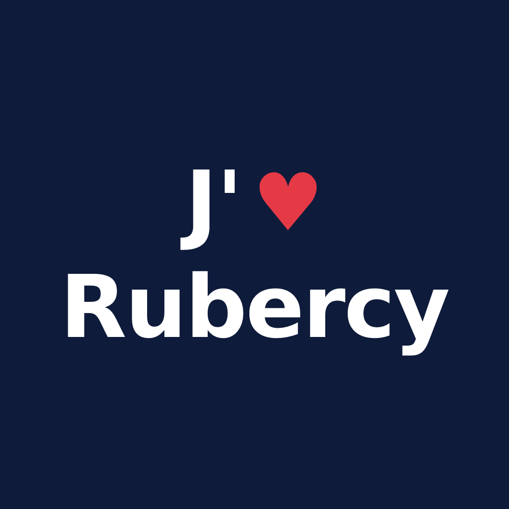T-shirt personnalisé Rubercy — design J'aime Rubercy