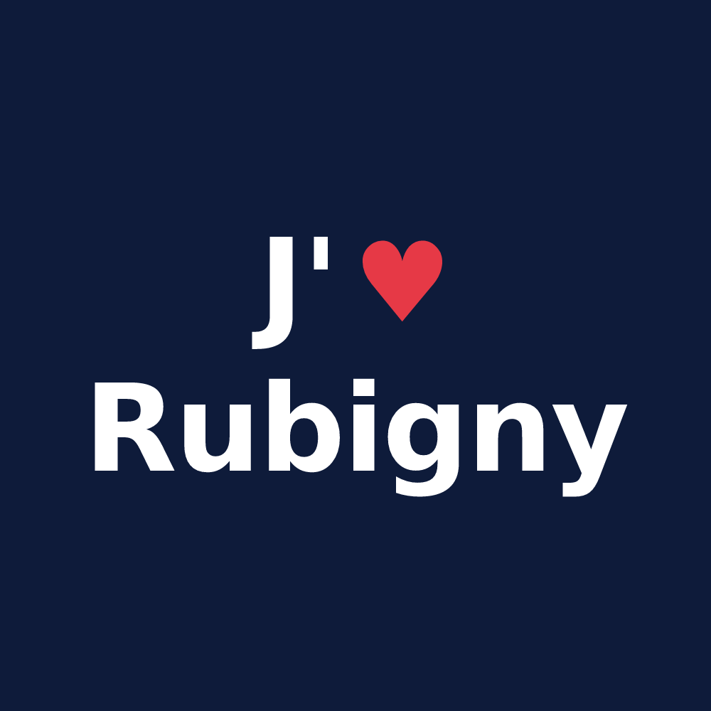 T-shirt personnalisé Rubigny — design J'aime Rubigny