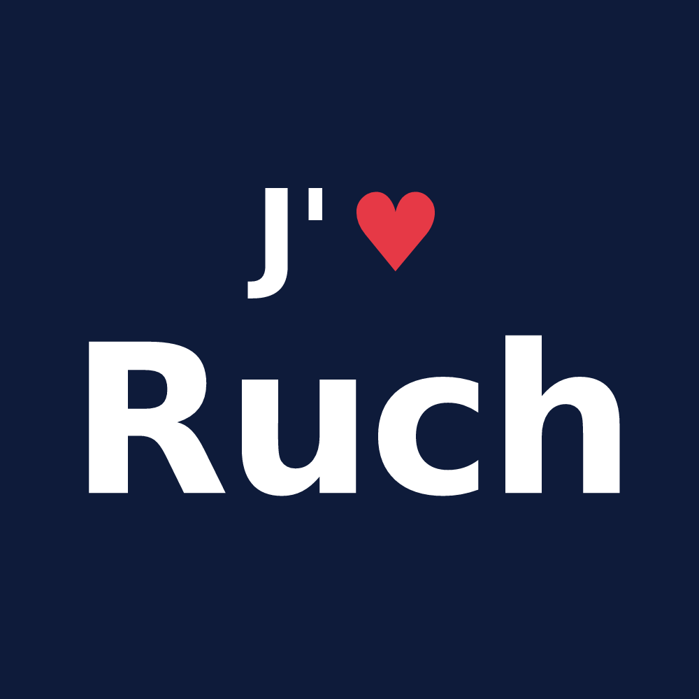 T-shirt personnalisé Ruch — design J'aime Ruch