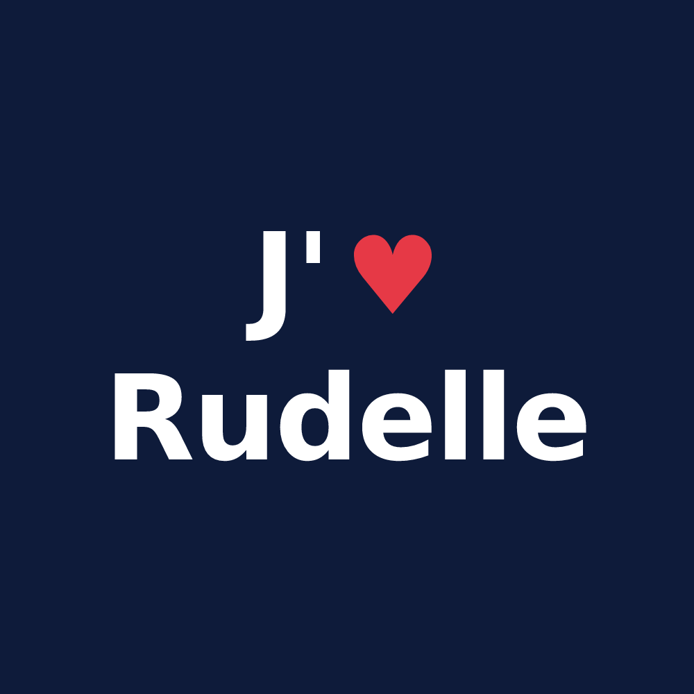 T-shirt personnalisé Rudelle — design J'aime Rudelle