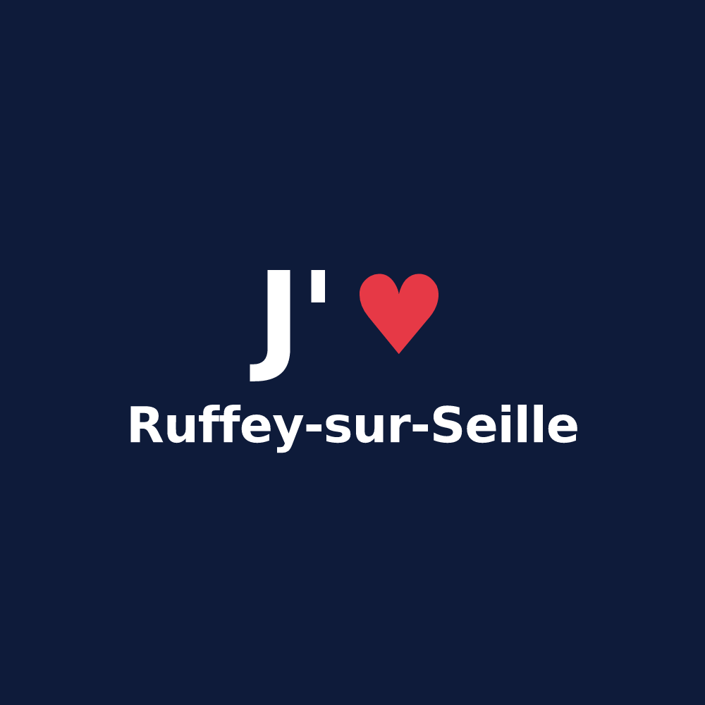 T-shirt personnalisé Ruffey-sur-Seille — design J'aime Ruffey-sur-Seille