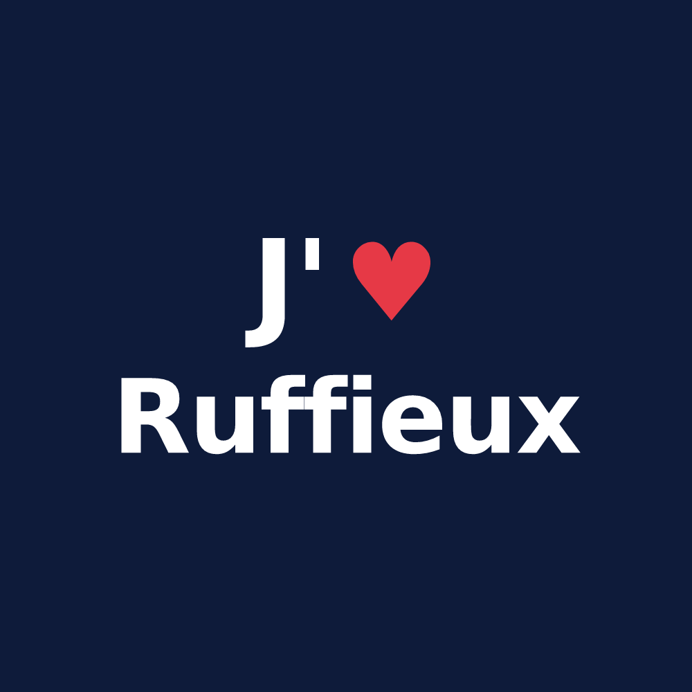 T-shirt personnalisé Ruffieux — design J'aime Ruffieux