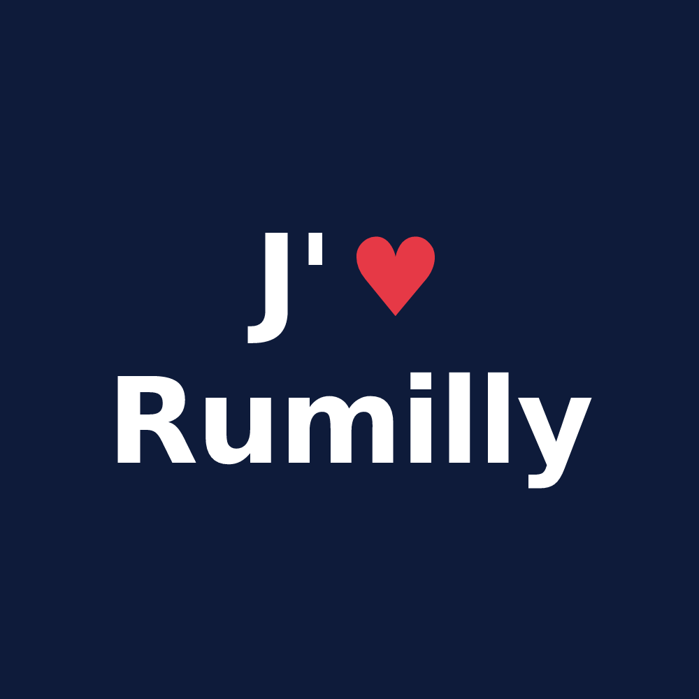 T-shirt personnalisé Rumilly — design J'aime Rumilly