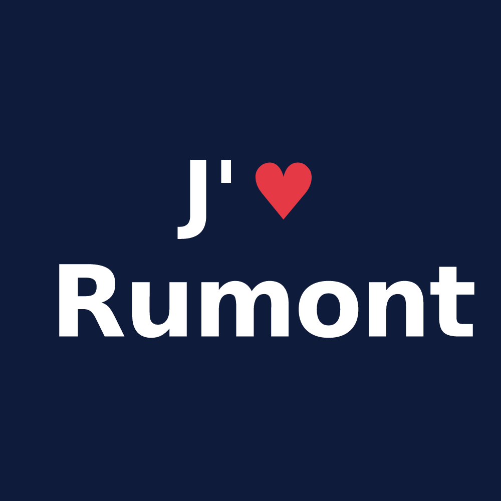 T-shirt personnalisé Rumont — design « J'aime Rumont » imprimé sur le t-shirt